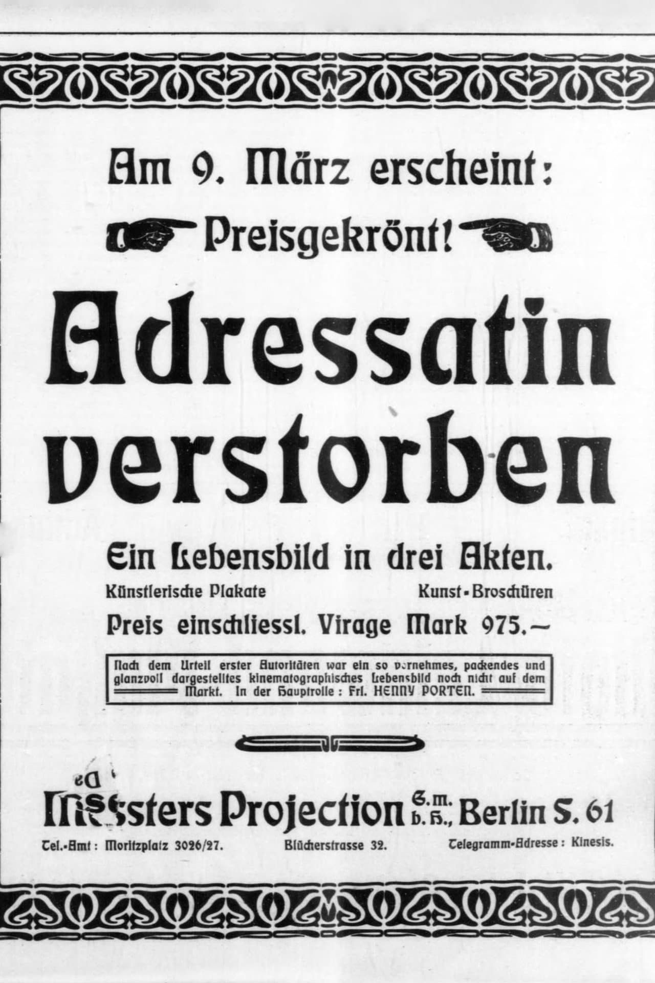 Adressatin verstorben preview 1