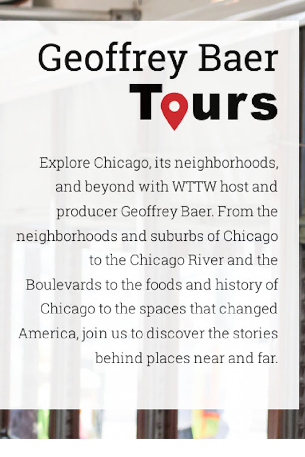 Chicago Tours with Geoffrey Baer preview 2
