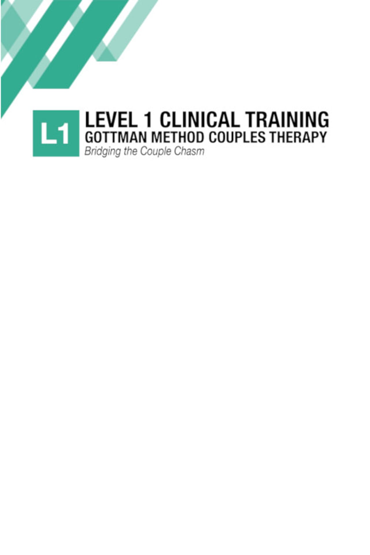 Gottman Method Couples Therapy – Level 1