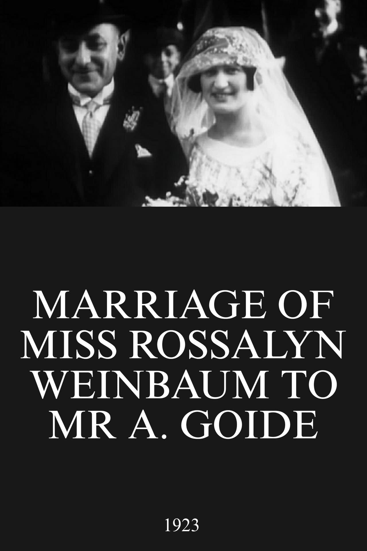 Marriage of Miss Rossalyn Weinbaum to Mr A. Goide preview 1