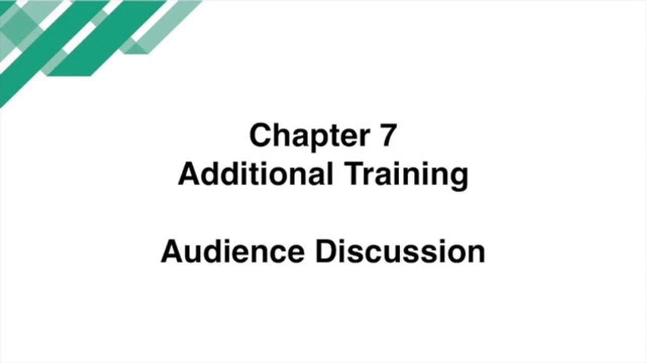 Chapter 7 - Additional Training