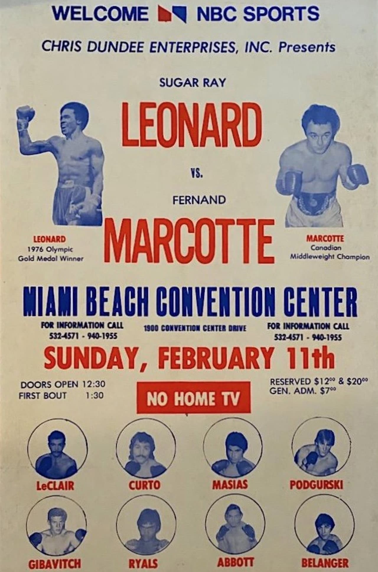 Sugar Ray Leonard vs. Fernand Marcotte preview 1