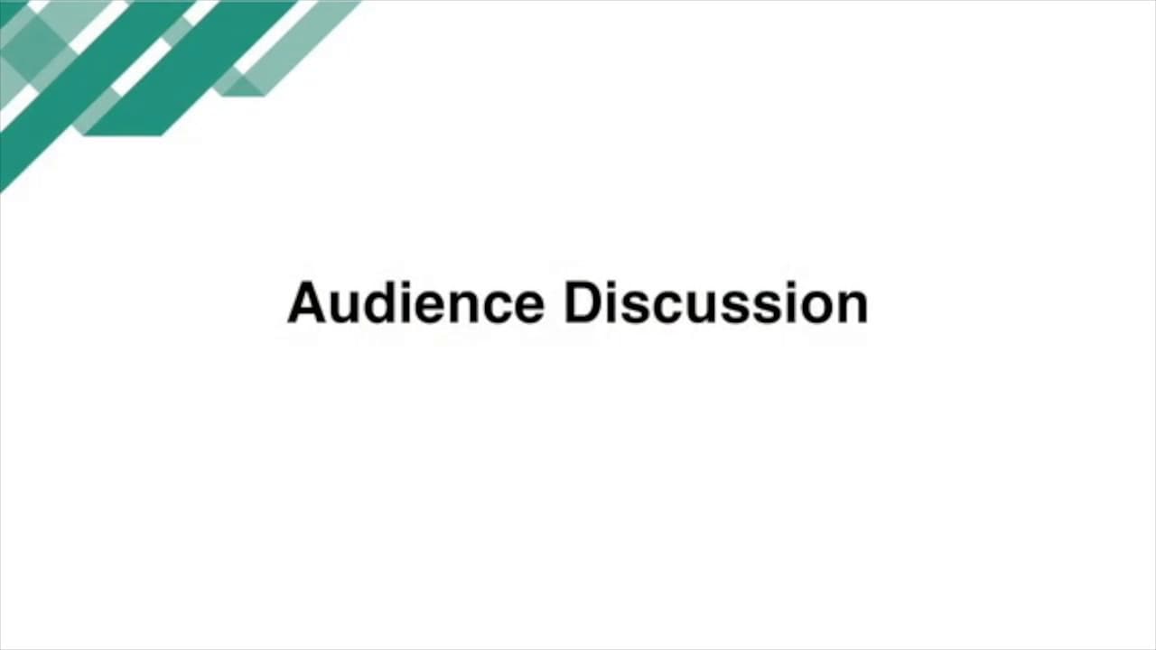 Audience Discussion